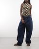 Daisy Street Daisy Street mid rise barrel leg studded jeans in blue wash - 1
