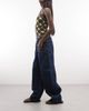 Daisy Street Daisy Street mid rise barrel leg studded jeans in blue wash - 2