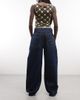 Daisy Street Daisy Street mid rise barrel leg studded jeans in blue wash - 3