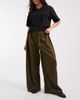 Daisy Street Daisy Street mid rise wide leg pants with asymmetric buttons in khaki olive green - 1