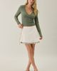 Daisy Street Daisy Street Mochi Layered Lace-Up Mini Skirt in Cream, Women's at Urban Outfitters - 4