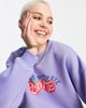Daisy Street Daisy Street overdye sweatshirt with apple graphic-Purple - 3