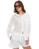 Daisy Street Daisy Street oversized eyelet shirt in white - part of a set - 1