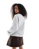 Daisy Street Daisy Street oversized malibu sweatshirt in light heather gray - 3