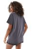 Daisy Street Daisy Street oversized t-shirt with miami beach graphic in charcoal-Black - 3
