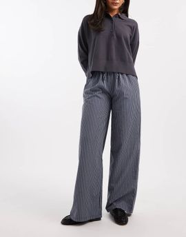 Daisy Street Daisy Street pull on drawstring pant in navy stripe