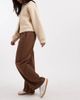 Daisy Street Daisy Street pull on drawstring pants in rust plaid-Brown - 3