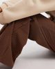 Daisy Street Daisy Street pull on drawstring pants in rust plaid-Brown - 4