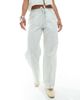 Daisy Street Daisy Street pull on low rise straight leg pants in sage stripes - part of a set-Green - 4