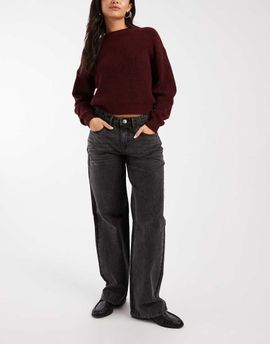 Daisy Street Daisy Street relaxed fit jeans in black denim-Blue