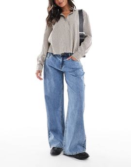 Daisy Street Daisy Street riley low rise slouchy jeans in blue