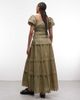Daisy Street Daisy Street ruched broderie detail maxi dress in olive-Green - 3