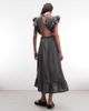 Daisy Street Daisy Street ruffle open back maxi dress in gray stripe - 2