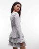 Daisy Street Daisy Street ruffle rara skirt mini dress in gray striped print - 3