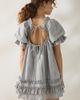Daisy Street Daisy Street Seersucker Cotton Puff Sleeve Mini Dress in Grey, Women's at Urban Outfitters - 2