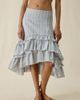 Daisy Street Daisy Street Seren Asymmetric Tiered Ruffle High-Low Midi Skirt in Light Blue, Women's at Urban Outfitters - 2