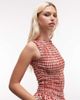 Daisy Street Daisy Street shirred drop waist midaxi dress in red plaid - 2