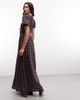 Daisy Street Daisy Street shirred maxi dress with tie front in purple plaid - 3