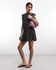 Daisy Street Daisy Street shirred ruffle sleeve mini dress in black ditsy floral - 1