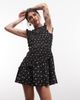 Daisy Street Daisy Street shirred ruffle sleeve mini dress in black ditsy floral - 3