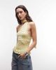 Daisy Street Daisy Street shirred scarf halter top in yellow polka dot - 1
