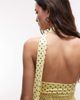 Daisy Street Daisy Street shirred scarf halter top in yellow polka dot - 3