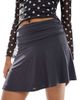 Daisy Street Daisy Street slinky jersey ruched asymmetric mini skirt in gray-Multi - 4