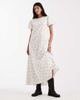 Daisy Street Daisy Street throw on smock midi dress with puff sleeves in white delicate floral - 1