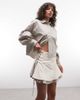 Daisy Street Daisy Street tie side double layer mini skirt in ecru striped print - part of a set-White - 1