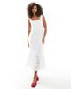 Daisy Street Daisy Street tiered midi dress with lace trim in white - 1