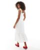 Daisy Street Daisy Street tiered midi dress with lace trim in white - 4
