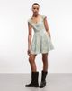Daisy Street Daisy Street tiered mini dress in green gingham - 1