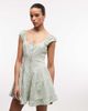 Daisy Street Daisy Street tiered mini dress in green gingham - 2