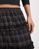 Daisy Street Daisy Street tiered ruffle boho skirt in brown plaid - 2