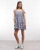 Daisy Street Daisy Street tiered smock mini dress in navy gingham - 1