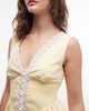 Daisy Street Daisy Street v neck lace detail mini dress with shirred waist in yellow - 2