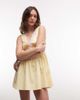 Daisy Street Daisy Street v neck lace detail mini dress with shirred waist in yellow - 3