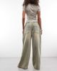 Daisy Street Daisy Street wide leg jeans with star buttons in dark wash-Blue - 3