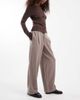 Daisy Street Daisy Street wide leg tapered pants in gray pinstripe - 2