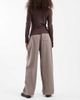 Daisy Street Daisy Street wide leg tapered pants in gray pinstripe - 3