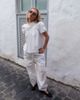 Daisy Street Daisy Street x Emma Jean barrel pull on pants with broderie panel in white - 1
