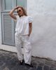 Daisy Street Daisy Street x Emma Jean barrel pull on pants with broderie panel in white - 3