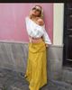 Daisy Street Daisy Street x Emma Jean boho ruffle drop waist midaxi tiered skirt in chartreuse-Yellow - 1