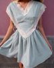 Daisy Street Daisy Street x Emma Jean floaty mini dress with lace trims and side cut outs in sage-Multi - 2