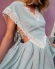 Daisy Street Daisy Street x Emma Jean floaty mini dress with lace trims and side cut outs in sage-Multi - 3