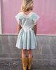Daisy Street Daisy Street x Emma Jean floaty mini dress with lace trims and side cut outs in sage-Multi - 4