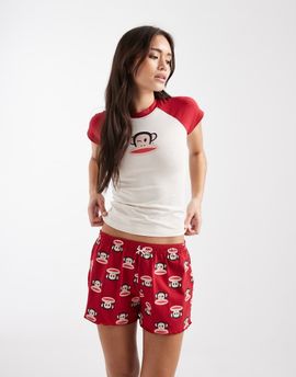 Daisy Street Daisy Street x Paul Frank top and shorts pajama set in red