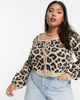 Daisy Street Plus Daisy Street Plus 90s cropped cardigan in leopard print-Multi - 1