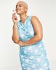 Daisy Street Plus Daisy Street Plus high neck bodycon mini dress in Y2K butterfly print-Blue - 1