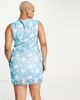 Daisy Street Plus Daisy Street Plus high neck bodycon mini dress in Y2K butterfly print-Blue - 3